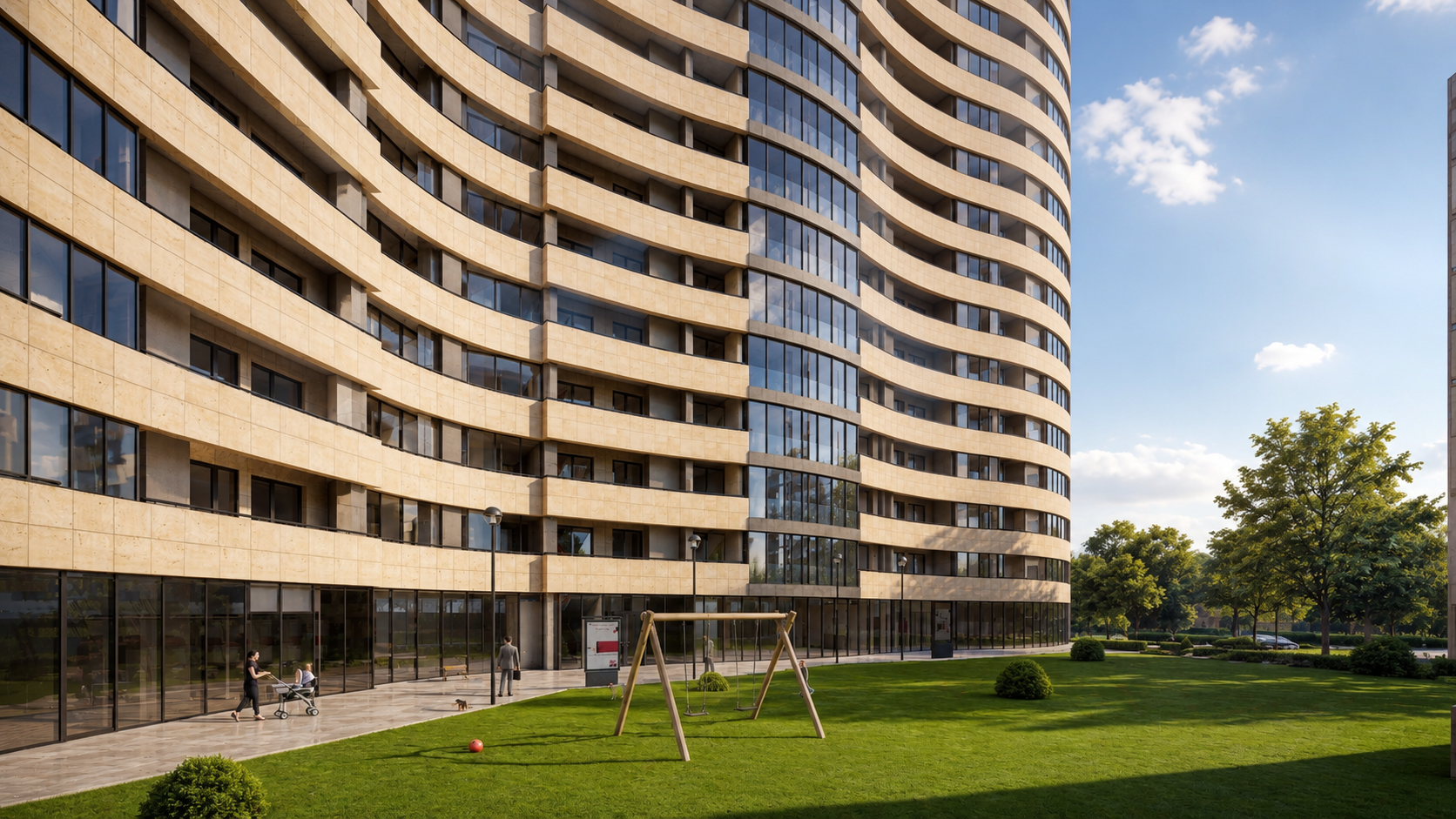 Abovyan N1 courtyard and landscaped amenity space