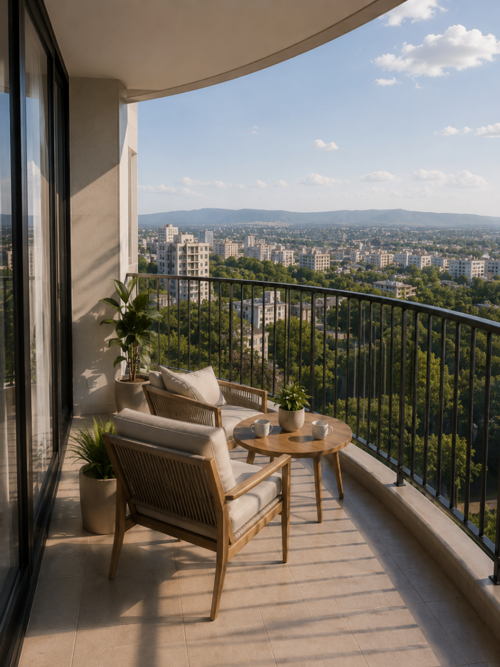 Abovyan N1 balcony with panoramic city view