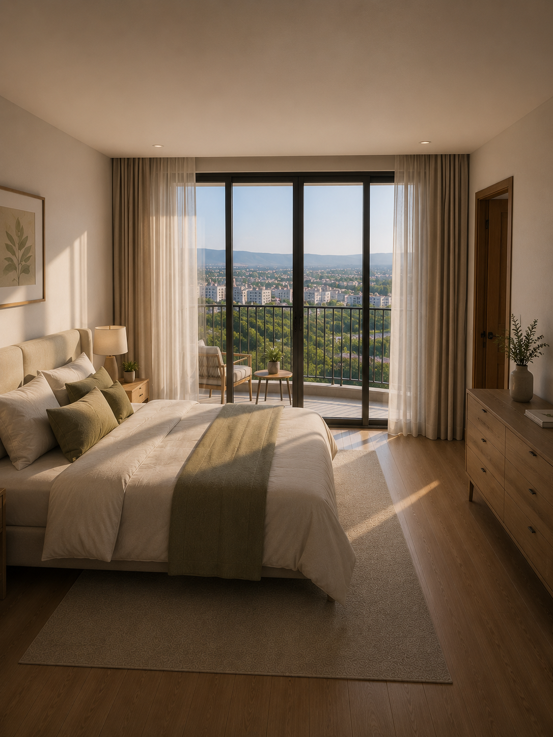 Abovyan N1 bedroom with terrace outlook