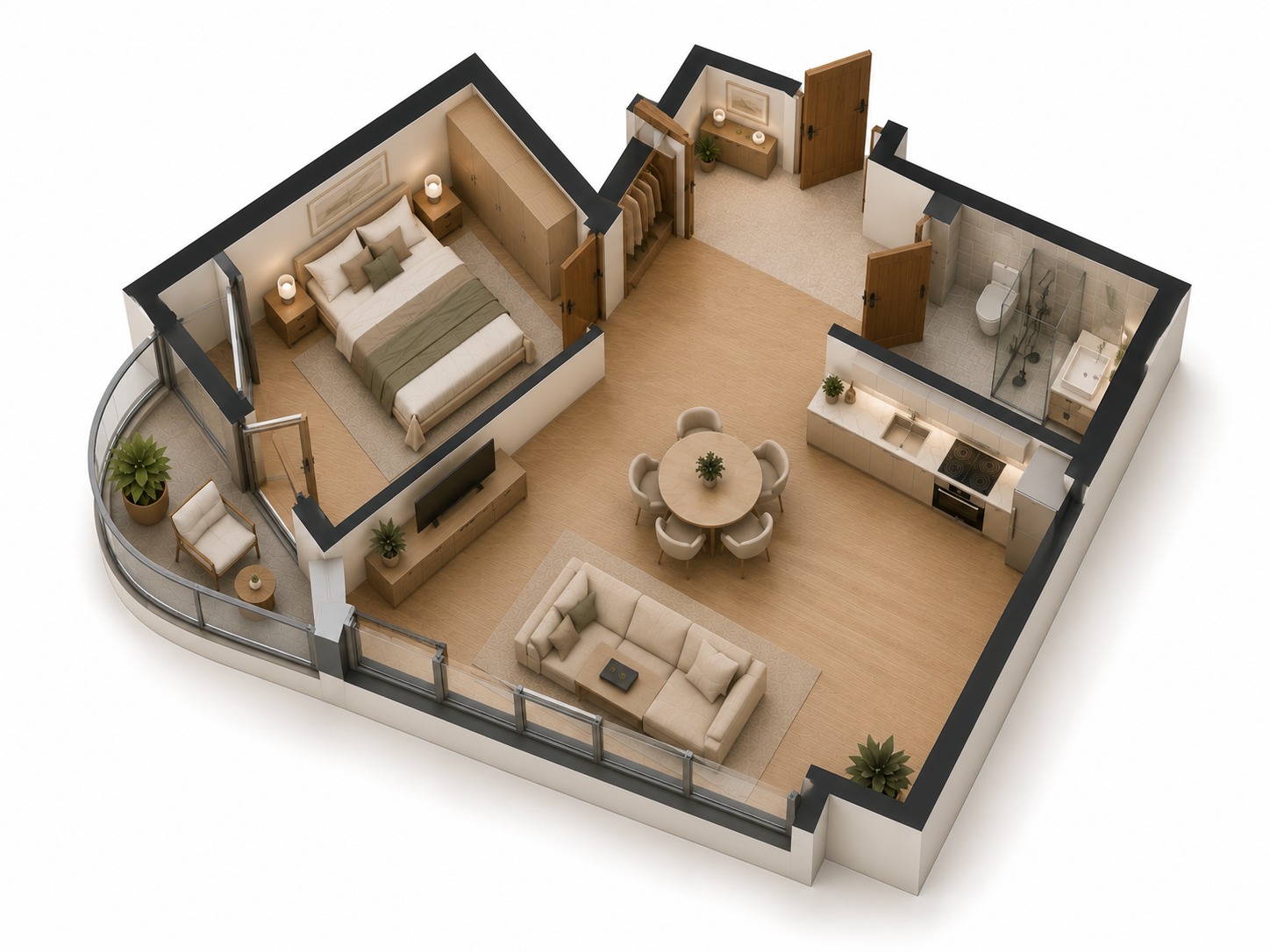 48.5 m² floor plan