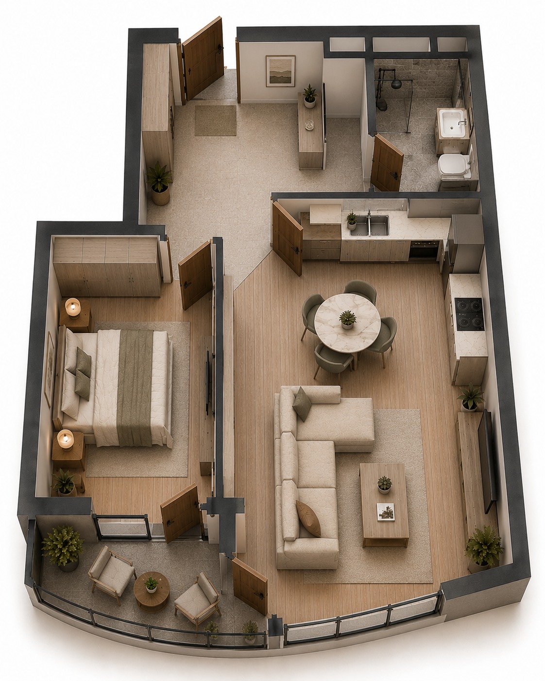 56.4 m² floor plan