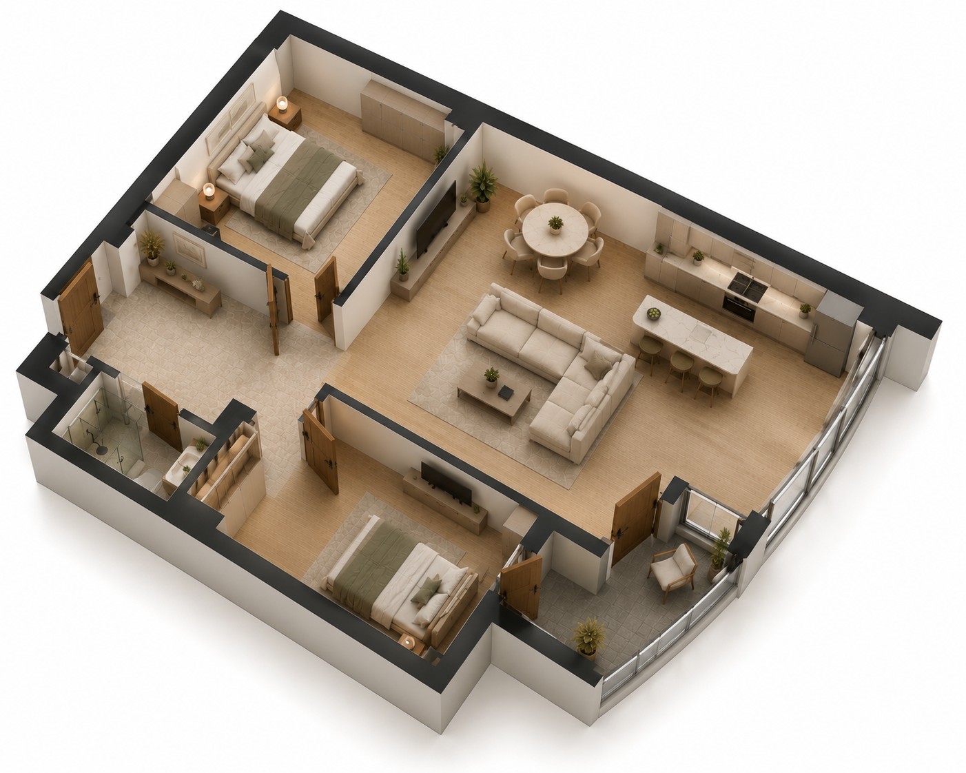 76.7 m² floor plan