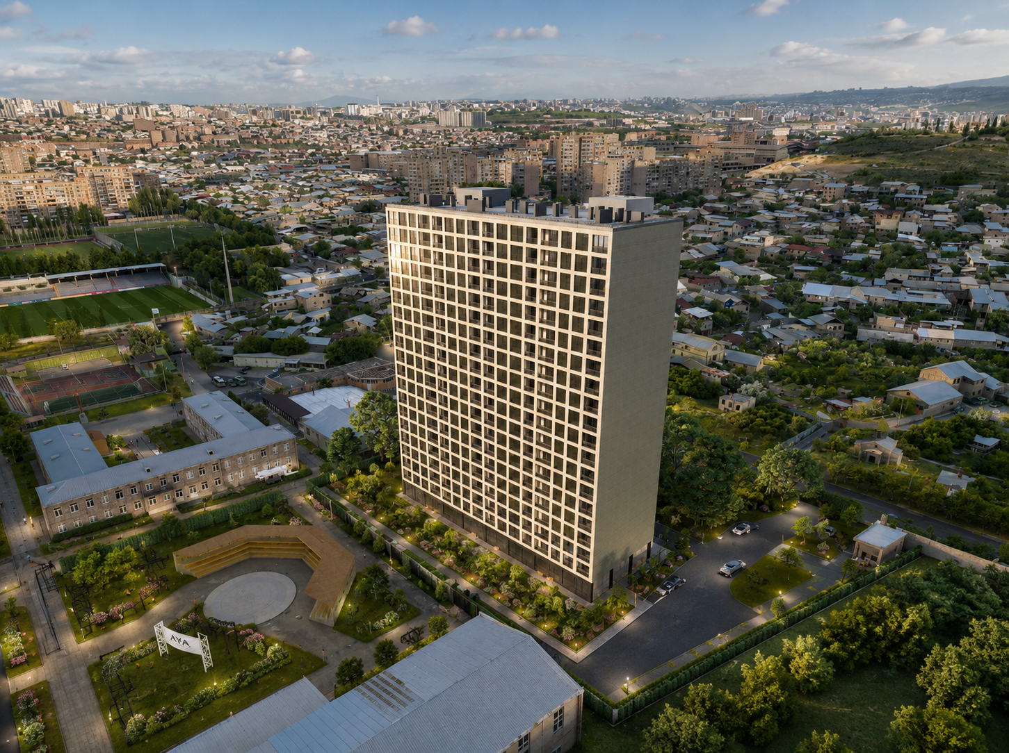 A. Manukyan 44 elevated city-facing exterior view