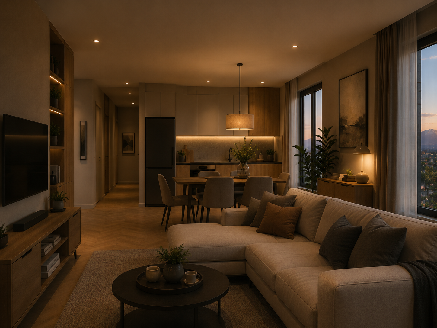 A. Manukyan 44 open-plan living and kitchen interior