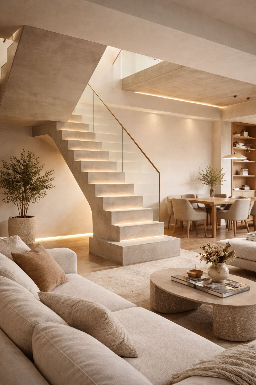Townhouse interior — open living and dining